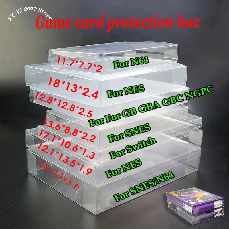 

2 Transparent Game Box Protective Covers CIB Game Transparent Plastic PET Suitable For N64 ES SNES GB GBA GBC NGPC Switch