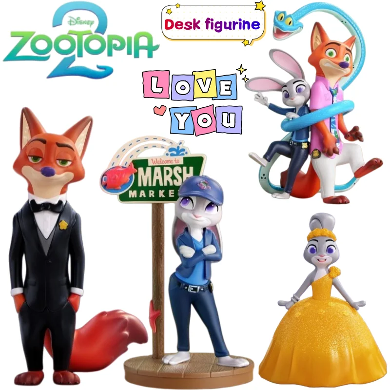 

Disney Zootopia Judy Hopps Nick Wilde Gary De 'Snake Hand-made Toy High-value Cartoon Doll-shaped Couple Car Desktop Ornaments
