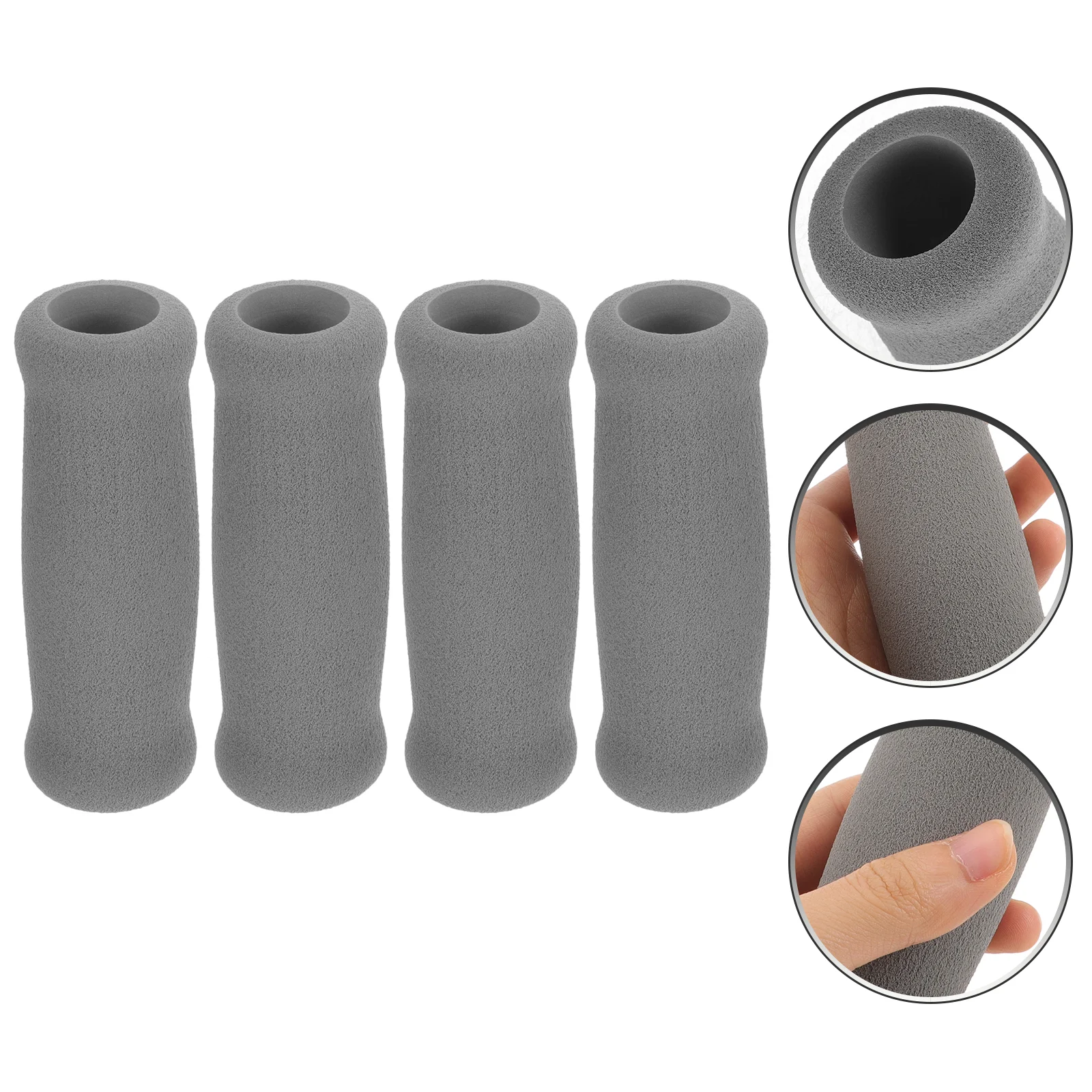 Tip Hiking Pole Handle Walker Foam Sponge Grip Walking Stick Cover 4pcs (black) Sticks for Men Elderly Crutch Grips