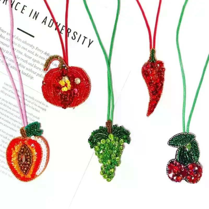 3D Beaded Rhinestone Fruit Series Patch Summer Rope Crystal Bag Decorations for Clothing DIY and Accessory Making