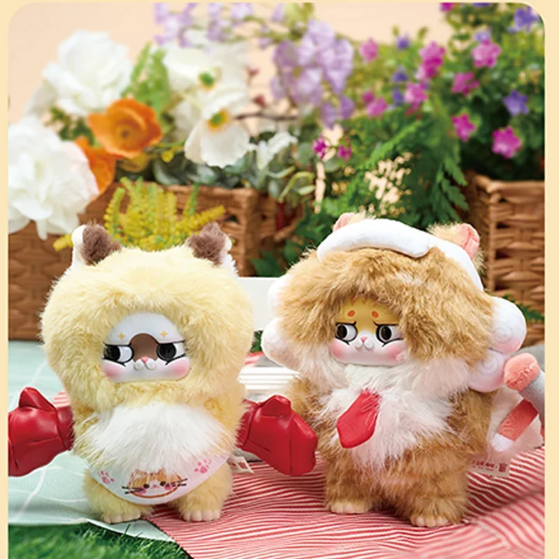 متوفر في المخزون Baby Three Cat King's Workplace Adventure Series صندوق أعمى ألعاب الفينيل القطيفة دمية مفاجأة هدية عيد الميلاد #6