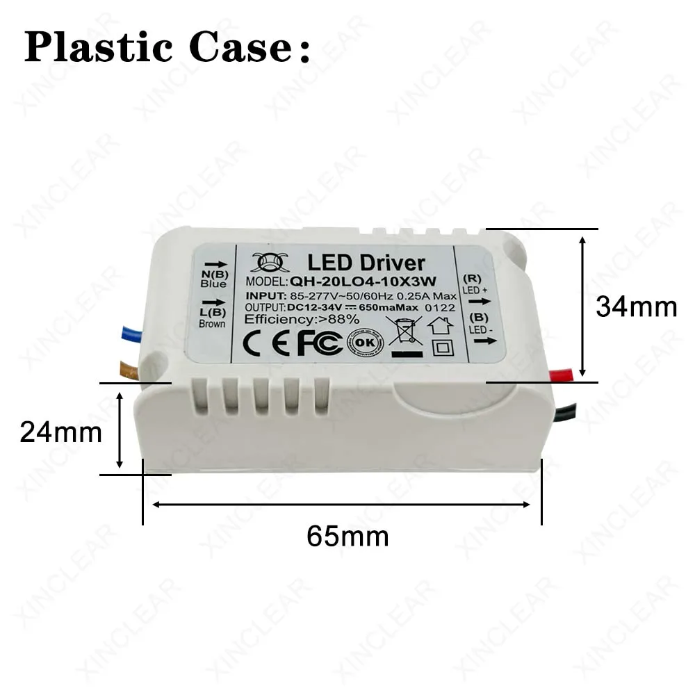 Driver LED 7W 10W 12W 15W 18W 20W DC 21-65V 15-45V 12-34V 6-20V 900mA 600mA 420mA 300mA Alimentatore trasformatore di illuminazione