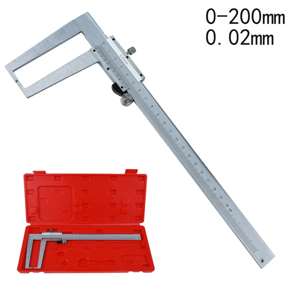 Carbon Steel Vernier Caliper 0 02mm Resolution Measuring Tool for Diameter Depth and Step with Clear Scale Portable