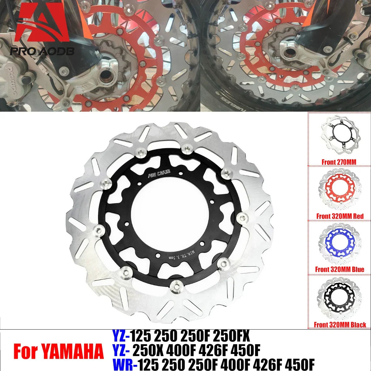 For Yamaha YZ125 YZ250 YZ250F YZ250X 400F 450F WR125 250 WR250F 400F WR450F High-Quality Motorcycle Front Brake Disc Rotor Disk