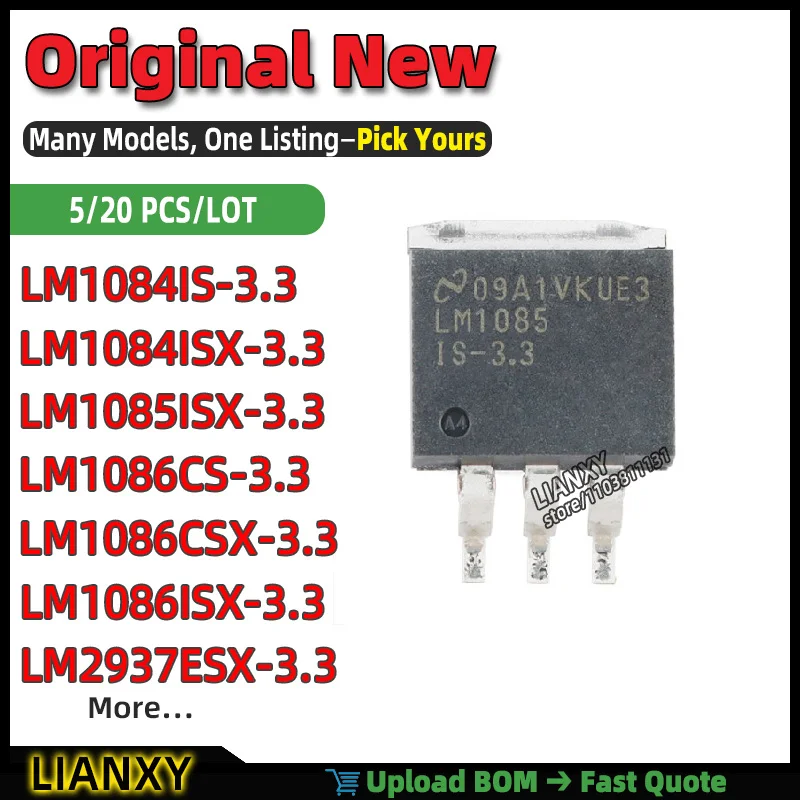 lm1086cs-33-lm1085isx-33-lm1086isx-33-lm1086csx-33-lm1084isx-33-lm2937esx-33-lm1084is-33-to-263-4-regulador-linear-novo