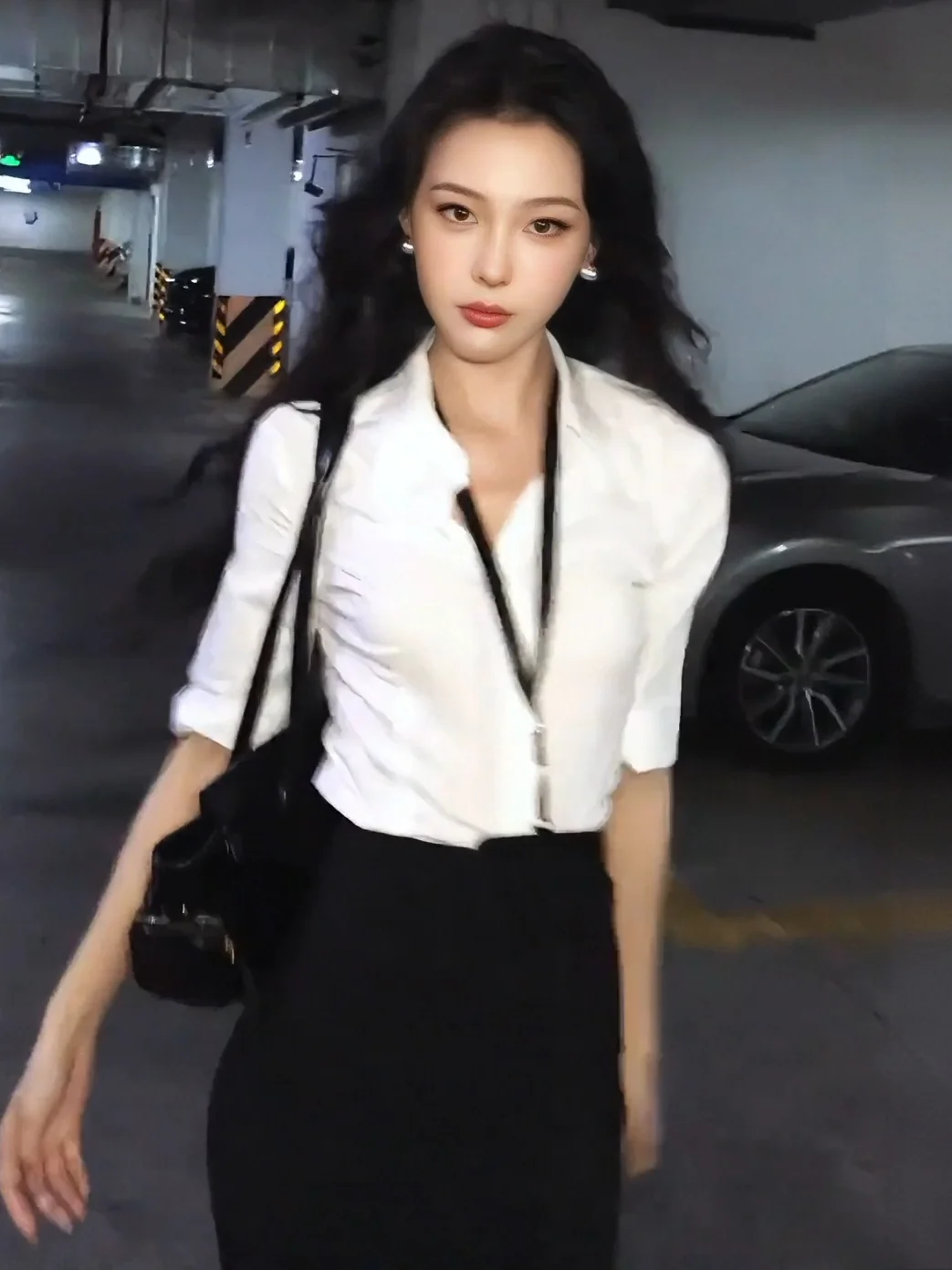 

Profional Cotton irt And High Waist Skirt Busin Commute Outfit Women's Faion Set Slim Fit French Sle Regular Sve