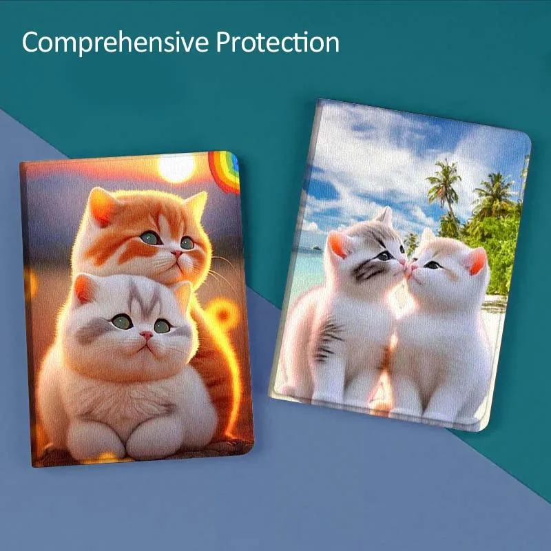 

Sunset Art Cartoon Cat Gift For Huawei MediaPad T5 T10s M6 M5Lite SE Honor Tab 5 6 7 V7 V8 X8a X9a Pro Soft Tablet Case