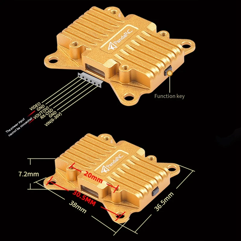 Pandarc VT5804-BAT 5.8G 2.5W Image Transmitter For FPV Fixed Wing Traverser With OSD Features