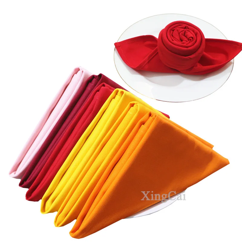 

10Pcs 100% Cotton Dining Table Plates Fabric Dinner Napkins Handkerchief Cloth 48x48cm For Hotel Wedding Party Events Decoration