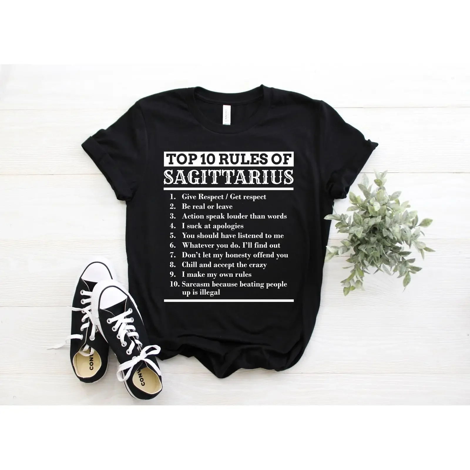 Top 10 Rules of Sagittarius T Shirt Funny Zodiac Horoscope Traits Birthday Casual for Astrology Lover vintage Washed streetwear