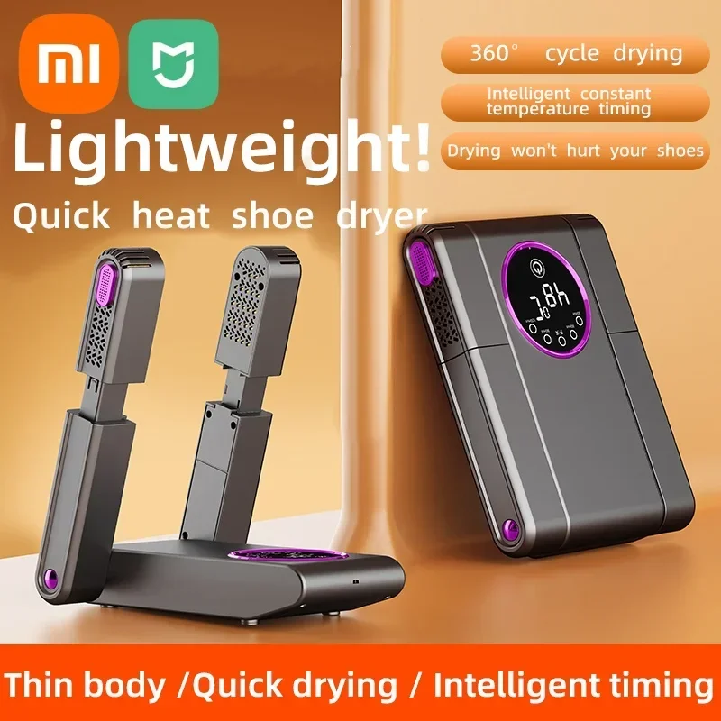 Xiaomi-Sèche-chaussures électrique portable, design pliable à 180 °, affichage intelligent pour chaussures, gants, chapeaux, chaussettes, bottes de