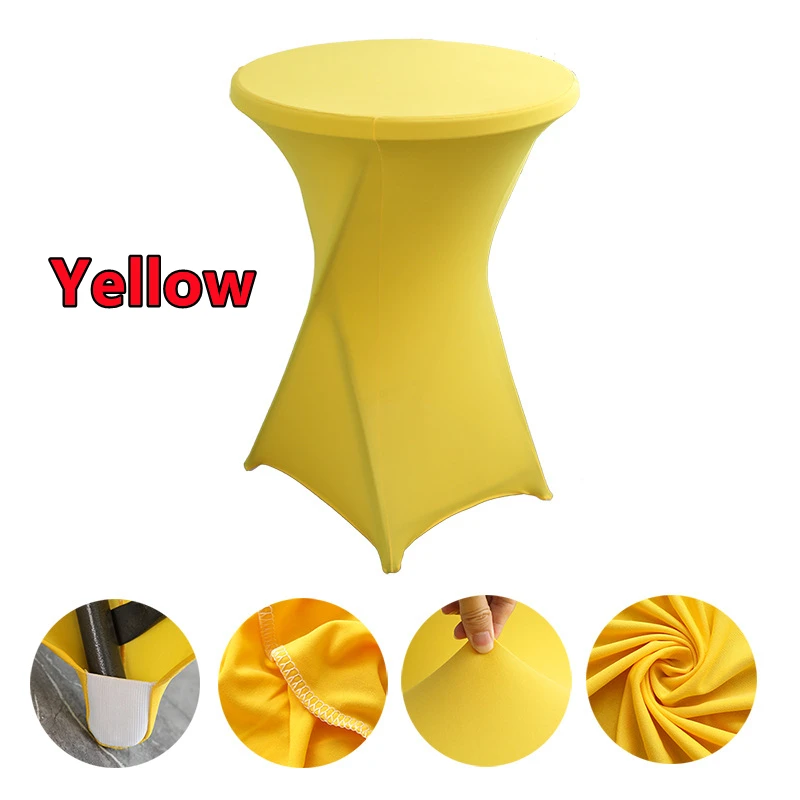 2/1PC Hoogte Stretch Rond Tafelkleed Cocktailtafel Cover Spandex Tafelkleed Bar Hotel Party Bruiloft Elastisch Tafelkleed Decor