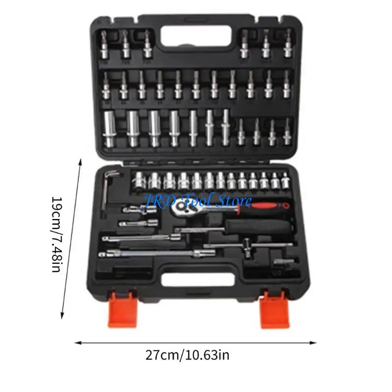 A2UD polyvalent 1/4 "Drive 53PCS Socket Catchet Closet Set with Organizers Case pour l'entretien des véhicules l'utilisation