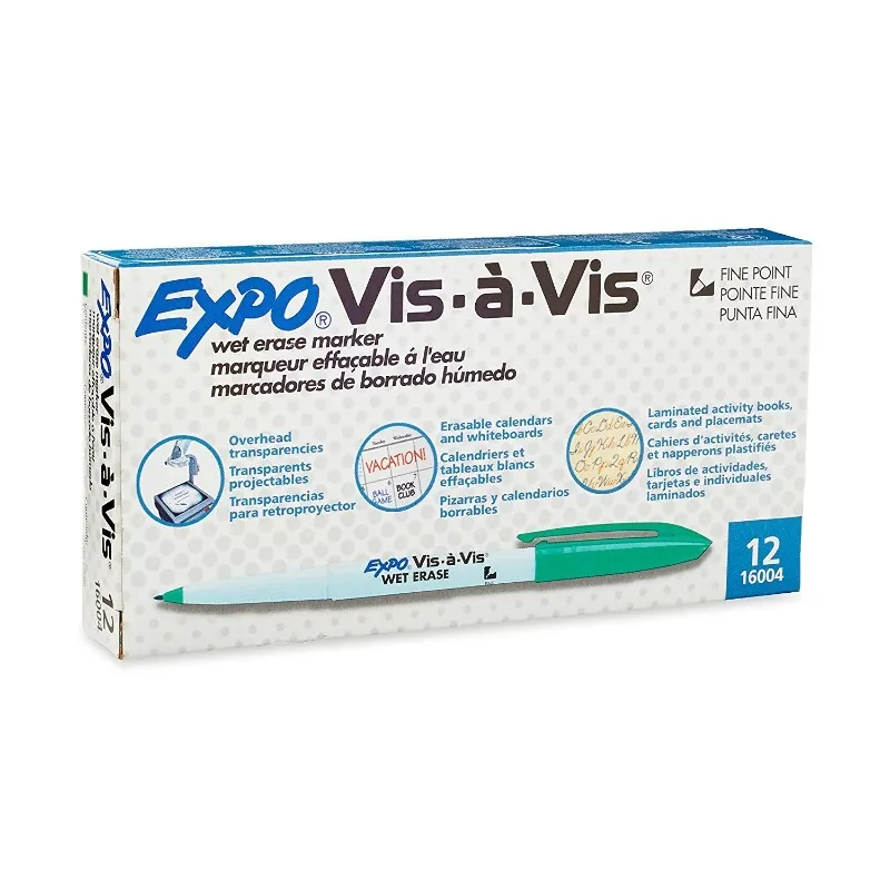 3 قطعة Sharpie EXPO 16074 Vis-A-Vis علامات مائية للمسح الرطب لفيلم PCB نقطة دقيقة قلم تحديد أسود أخضر أزرق أحمر