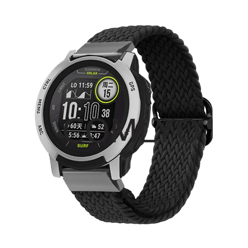 For Garmin Instinct 2X 2 2S Crossover Solar Sports Strap Nylon Soft Watch Band + Charging Port Plug Cover