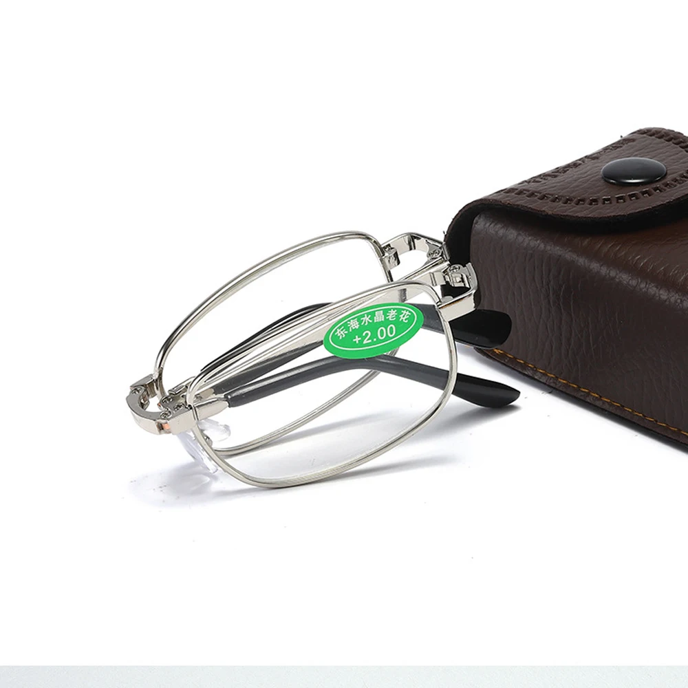 

With Box Folding Comfortable Natural High Definition Crystal Eyeglass Old man Presbyonic Glasses Reading Glasses
