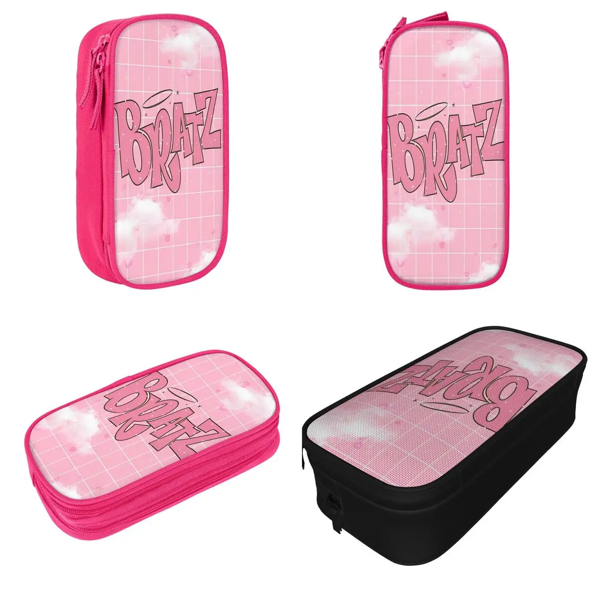 Bratz Doll Logo Pencil Case New Cartoon Pen Holder Bags Girl Boy Large Storage School Supplies Gifts Pencil Box