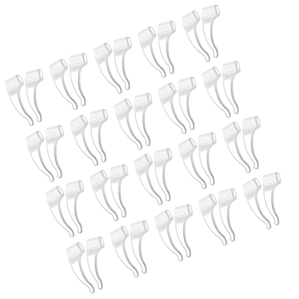 

50Pairs Eyeglasses Ear Holders Anti-Slip Silicone Cushions Non-Deformable Lightweight Glasses Ear Hooks for Climbing Riding