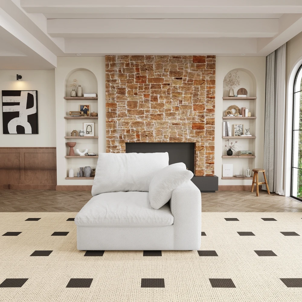 Sofá modular em seção transversal Cloud, sofá confortável de 80 polegadas, capa de sofá lavável e substituível de 2 lugares + 1ottoman