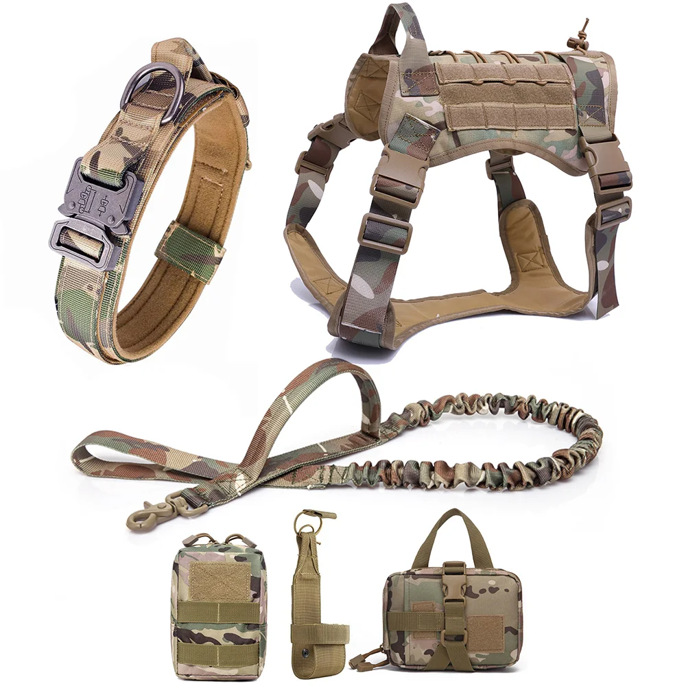 Big Dog Harness Collar Training Walking Service Dog Vest K9 German Shepherd Malinois Military Harness For Medium Large Dogs