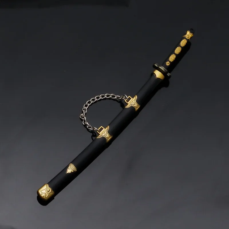 22cm/8.66in Sword & Sorcery Tsurumaru Taijutsu Alloy Sword With Sheath Katana Knife Game Peripheral Weapon Model Props Ornaments