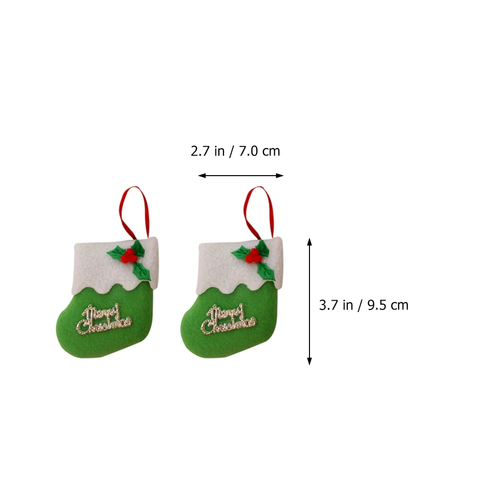 

6Pcs Mini Socks Christmas Decorations Fabric Ornaments Handmade Hanging Christmas Tree Ornaments for Home Office Cafe Party