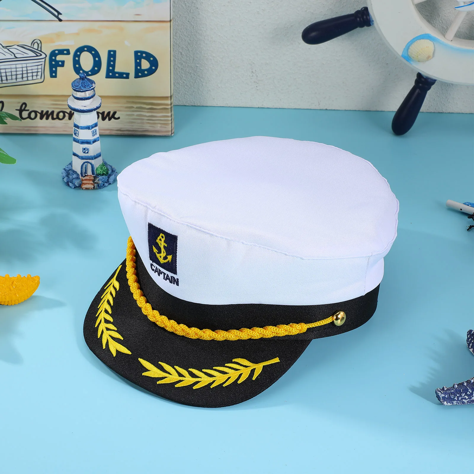 

Embroidered Captain Premium Material Durable Lightweight Sailor Costume Nautical Marine Admiral Yacht for Men WomenBESTOYARD