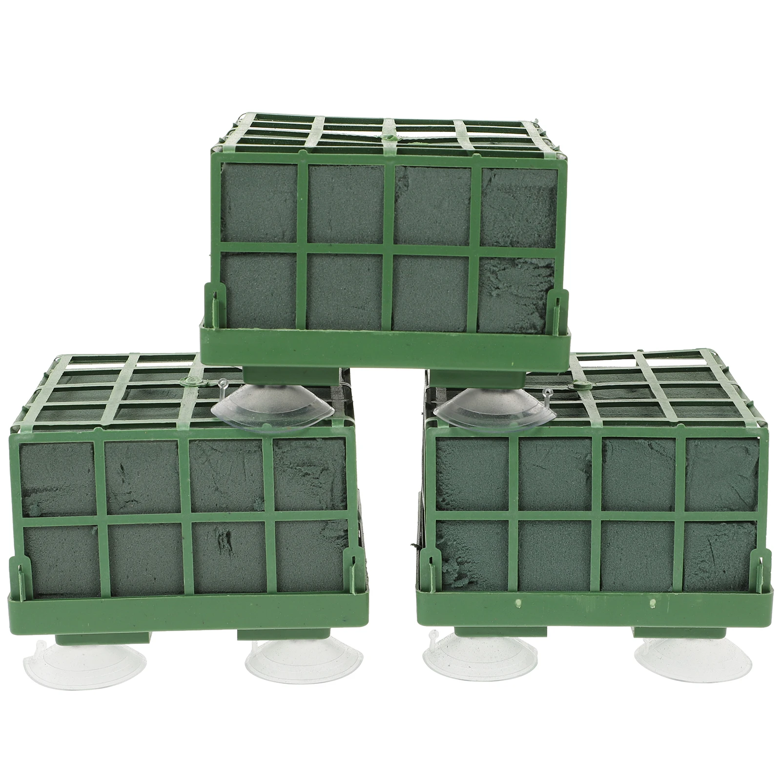 

3pcs Wedding Car Centerpiece Sucker Base Foam Cage Holder Square Bottom 5 Suckers Floral Decoration Wedding Car DecorFlower