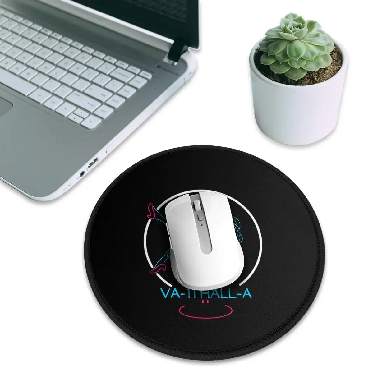 VA-11 Hall-A Neon Sign Round Mouse Pad Computer Keyboard Mouse Mat Gamer PC Desk Mat Office Table Mats