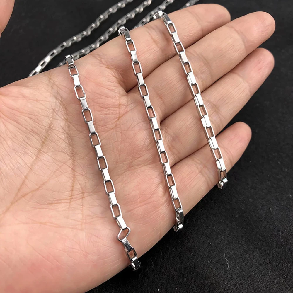 

Stainless steel square pearl chain corn chain DIY box chain 18k color preserving jewelry necklace accessories