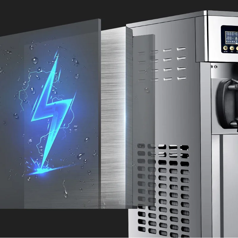 22-28l/h máquina de sorvete macio de alta qualidade elétrica display digital fabricantes de sorvete tricolor máquina de venda automática de sorvete