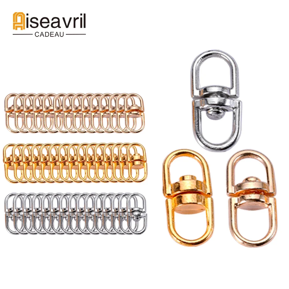 100pcs Swivel Shackle Ring Alloy Painted Rotation Quick Hook Buckle Rotating Carabiner 8 Shaped Rotary Buckle Connector