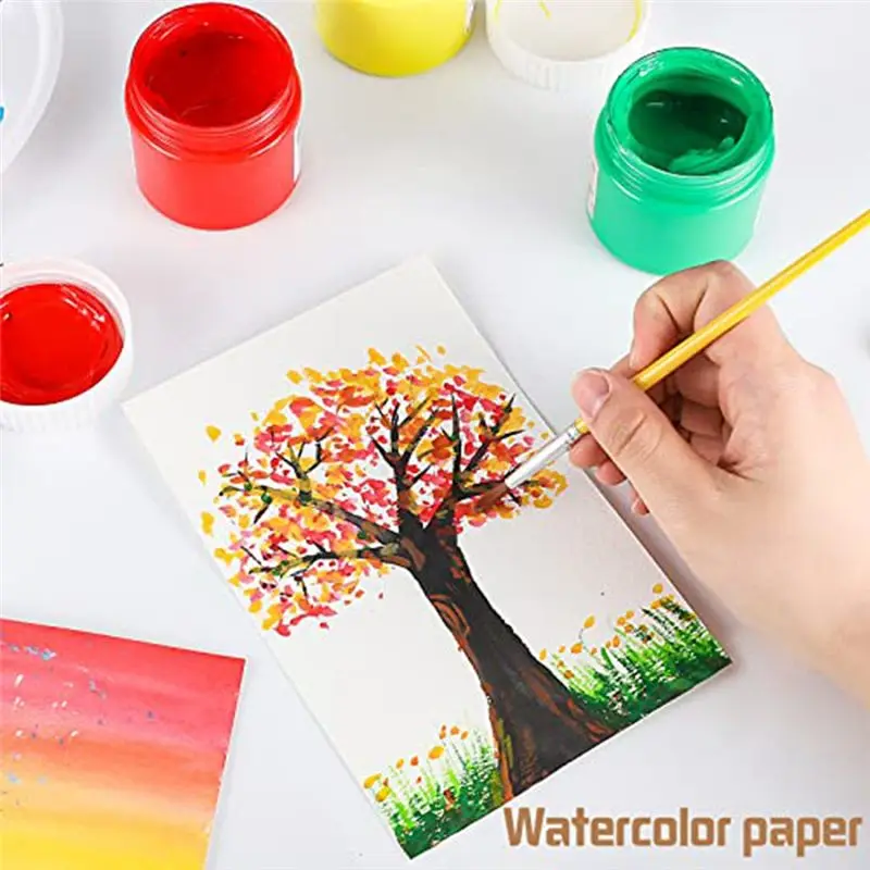 A77I 120 Sheets Watercolor Paper Bulk, 300GSM White Water Color Paper for Kids Child Adults Artists Drawing(5 X 7 Inch)