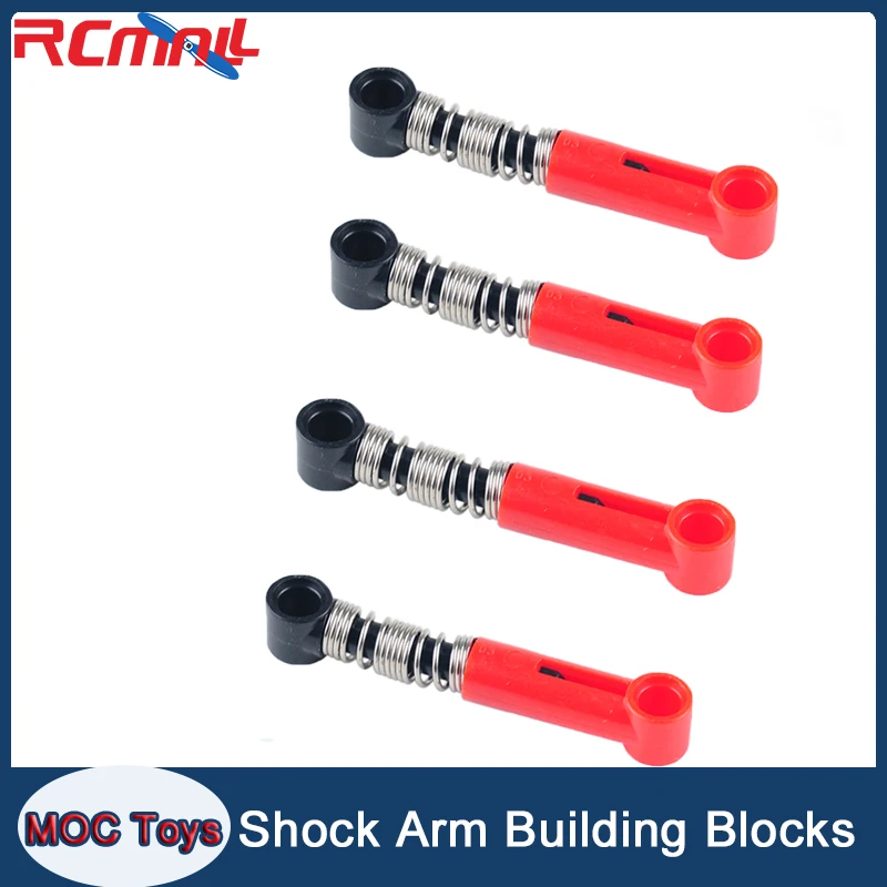 4pcs/8pcs MOC High-tech Model Parts Red Shock Arm Spring Building Blocks Brick Compatible with Legoed 76537 76138 731c04