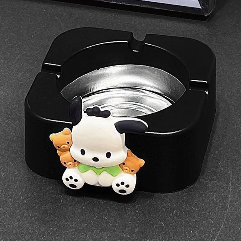 Kawaii Hello Kitty Y2k Ashtray Cute Cartoon Ceramics Creative Home Room Bedroom Office Anime Accessories Simple Ashtray Toy Gift