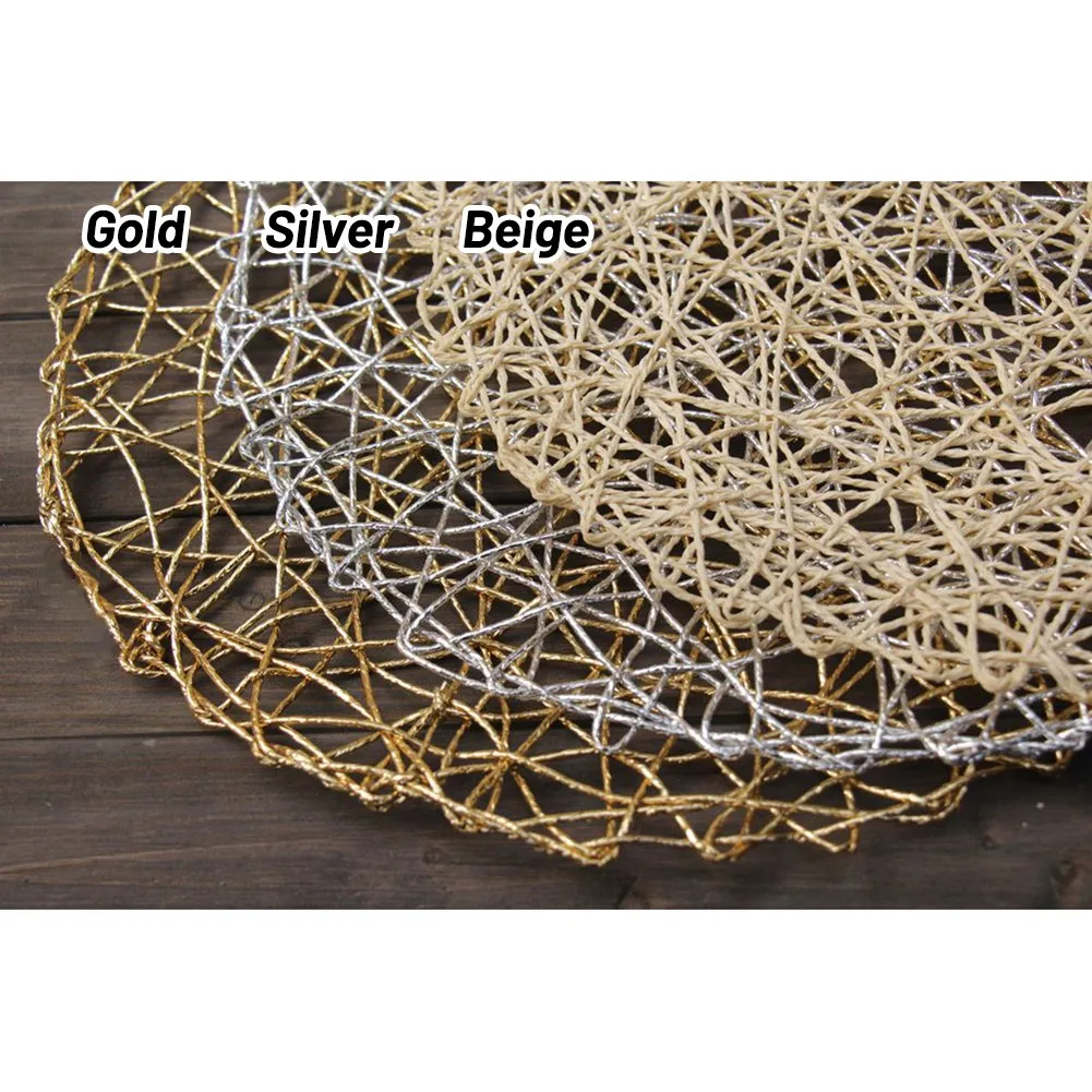 Straw Cup Pad 38cm for White Deep Coffee Light Coffee Rural Table 2pcs Tablewares Accessories Decoration Straw
