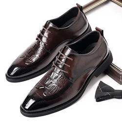 Luxury Brand Men's Glossy Leather Shoes High-end Banquet Dress Shoes Office Men's Pointed Business Shoes High-quality Versatile