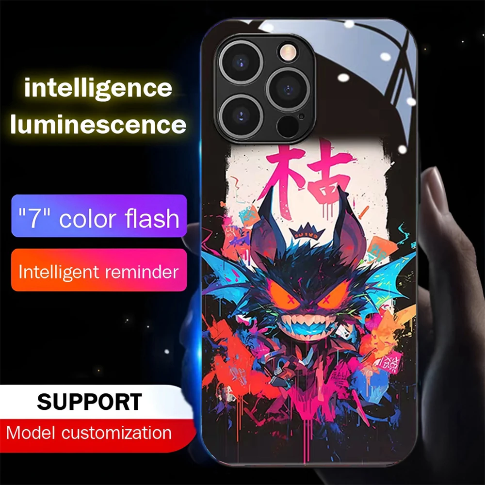 Fashion Gifts Graffiti Art Led Light Phone Case Call Flash Glitter Cover  For Samsung S26 S25 S24 S23 S22 S21 Plus Ultra