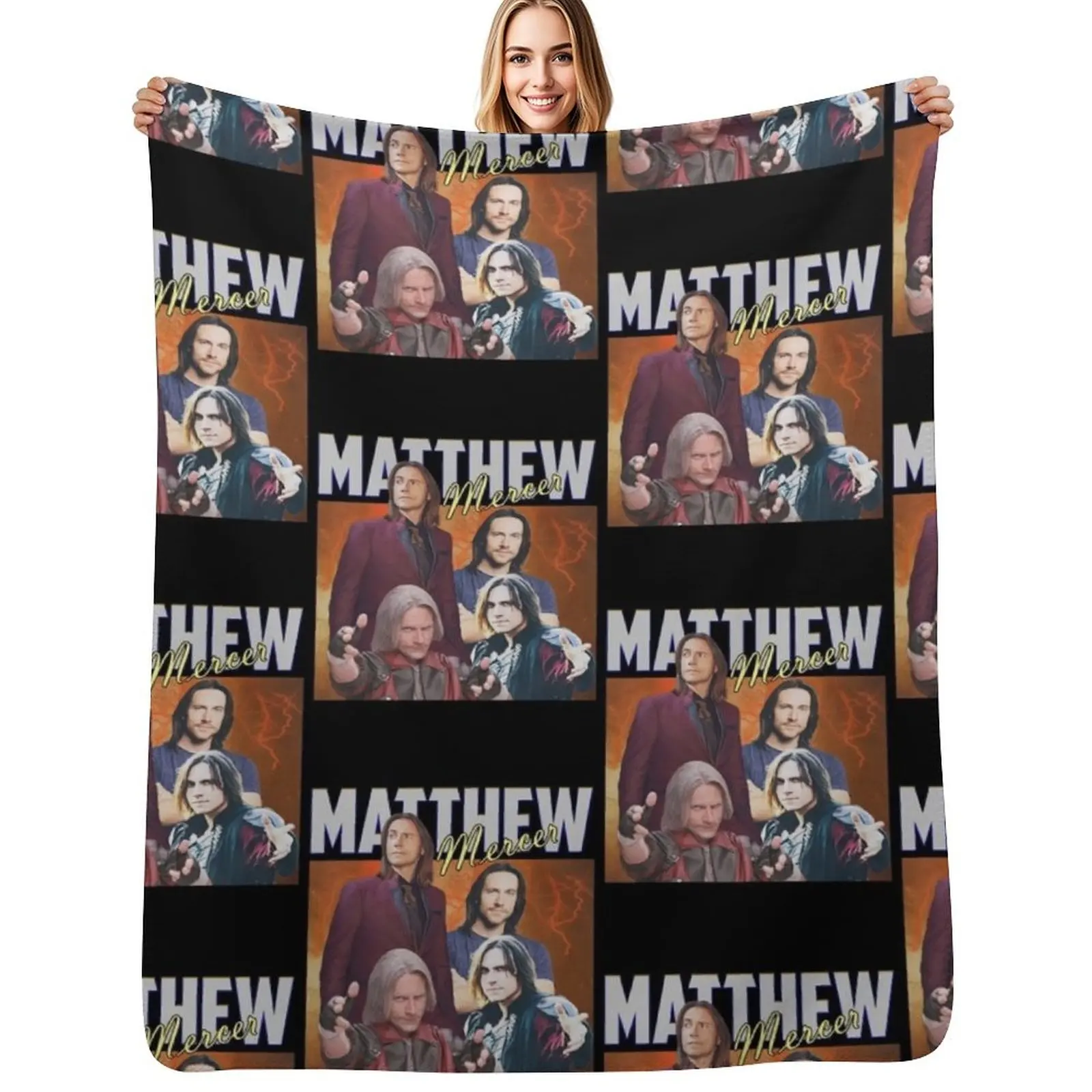 

Matthew Mercer Vintage Throw Blanket Sofa Throw cosplay anime Bed linens Blankets
