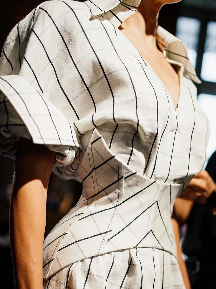 VGH Mini abito da ufficio francese a quadri per donna con risvolto manica lunga patchwork cintura dimagrante abiti camicia alla moda femminile nuovo