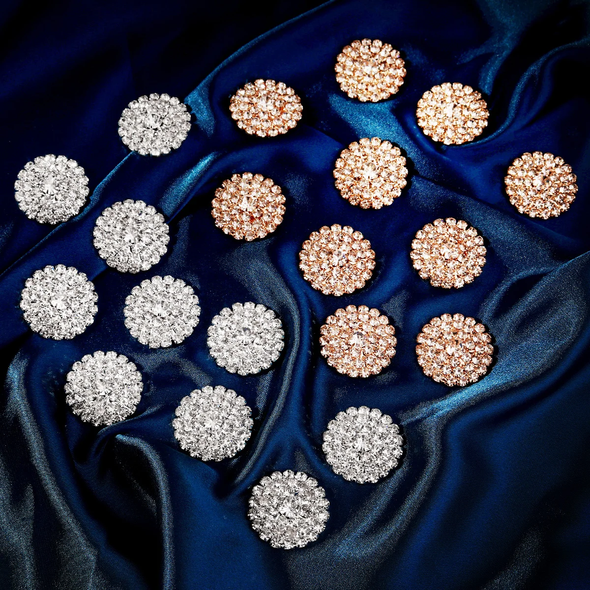 

10PK Sparkling Rhinestone Alloy Flower DIY Jewelry Accessories Shoe Buckle Brooch Cufflink Components Exquisite Handmade Gifts