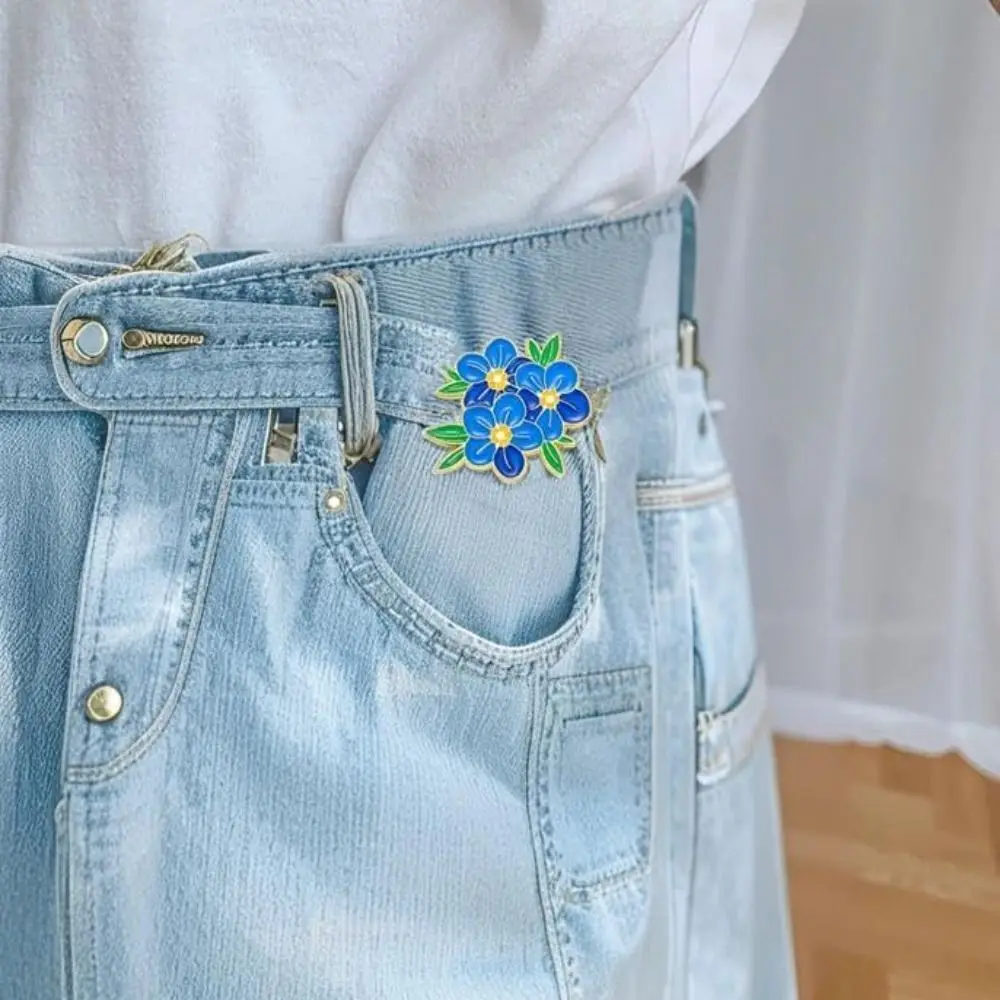 الأزياء الأزرق زهرة زهرة المينا بروش الفاوانيا الاكسسوارات الإبداعية شخصية بروش زهرة اللغة سلسلة شارة للنساء