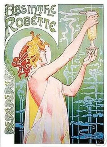 ABSINTHE ROBETTE NUDE WOMAN NEW VINTAGE POSTER PRINT