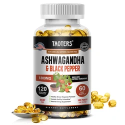 Ashwagandha with Black Pepper Extract - 1300 Mg, Mood & Energy Support Supplement, Immunity, Gluten & Soy Free