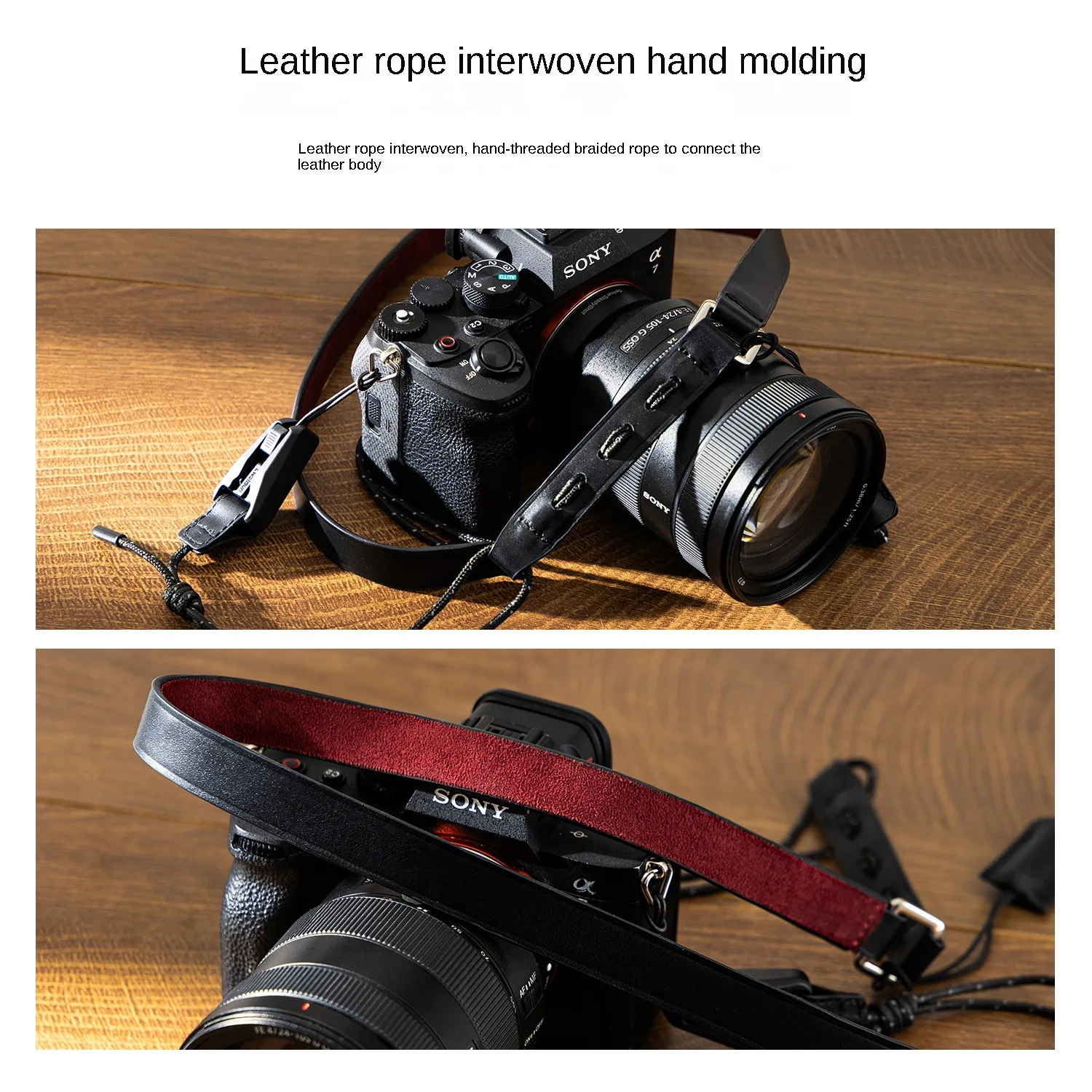 Cwatcun Genuine Leather Quick Release Camera Shoulder Strap Crossbody Sling for Sony Fuji Nikon Canon DSLR Mirrorless