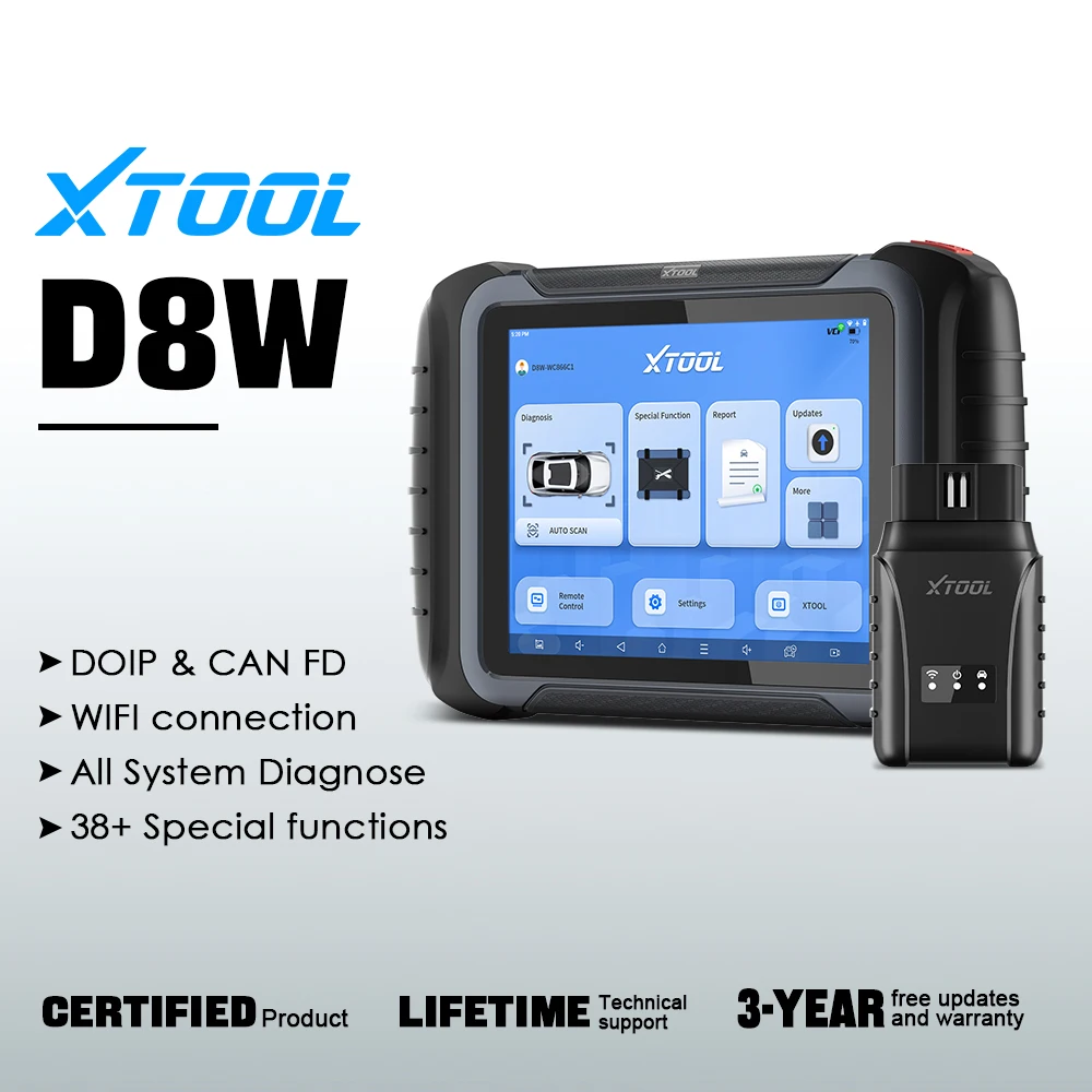 Car Diagnostic Tools：XTOOL D8W  ECU Coding Key Programmer CANFD&DOIP VAG Guided Topology Mappping  Bidirectional control