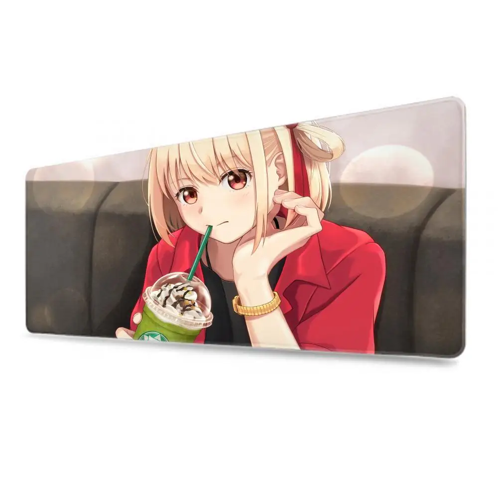 Mousepad Gamer Lycoris Recoil Deskmat Desk Mat Desktop Accessories Mouse Pad Large Game Mats Gaming Mause Anime Office Pads Pc