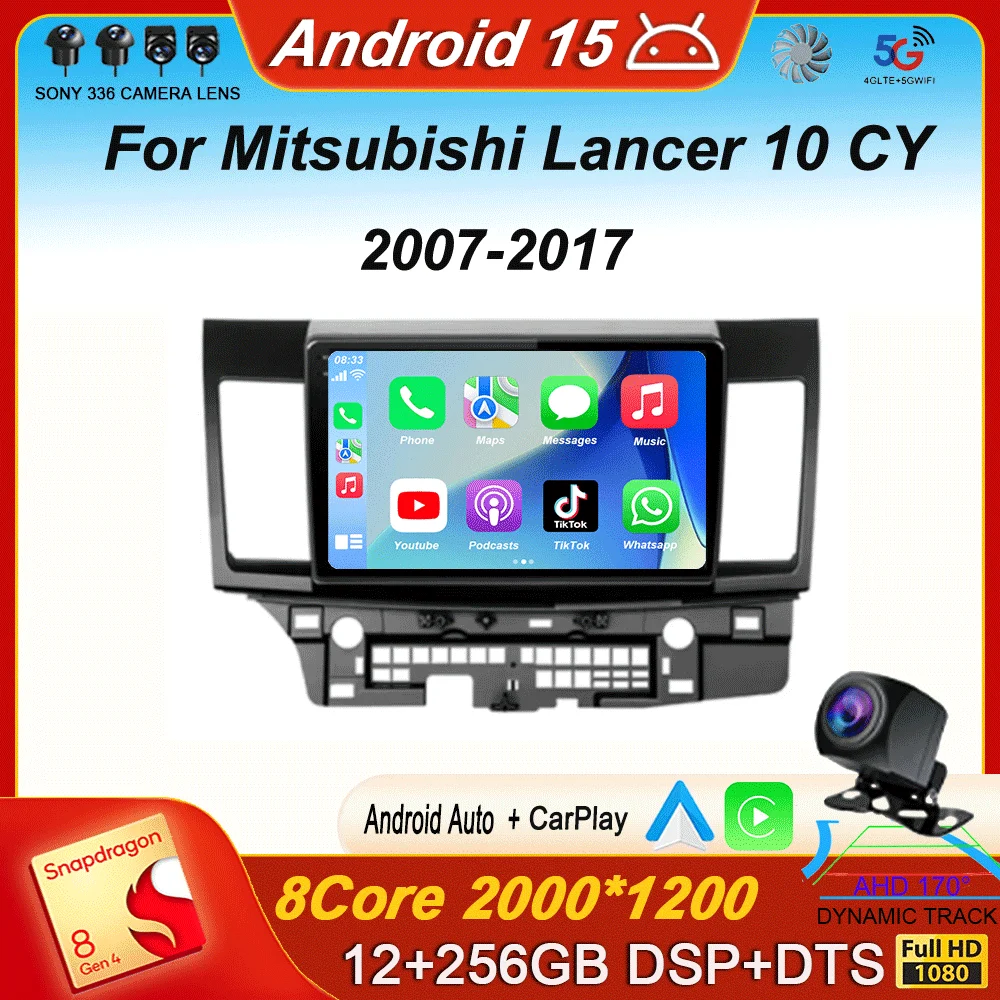 

WIFI+4G Car Radio For Mitsubishi Lancer 10 CY 2007-2017 Multimedia Video Android 15 Player Navigation GPS Stereo 2 din Head Unit