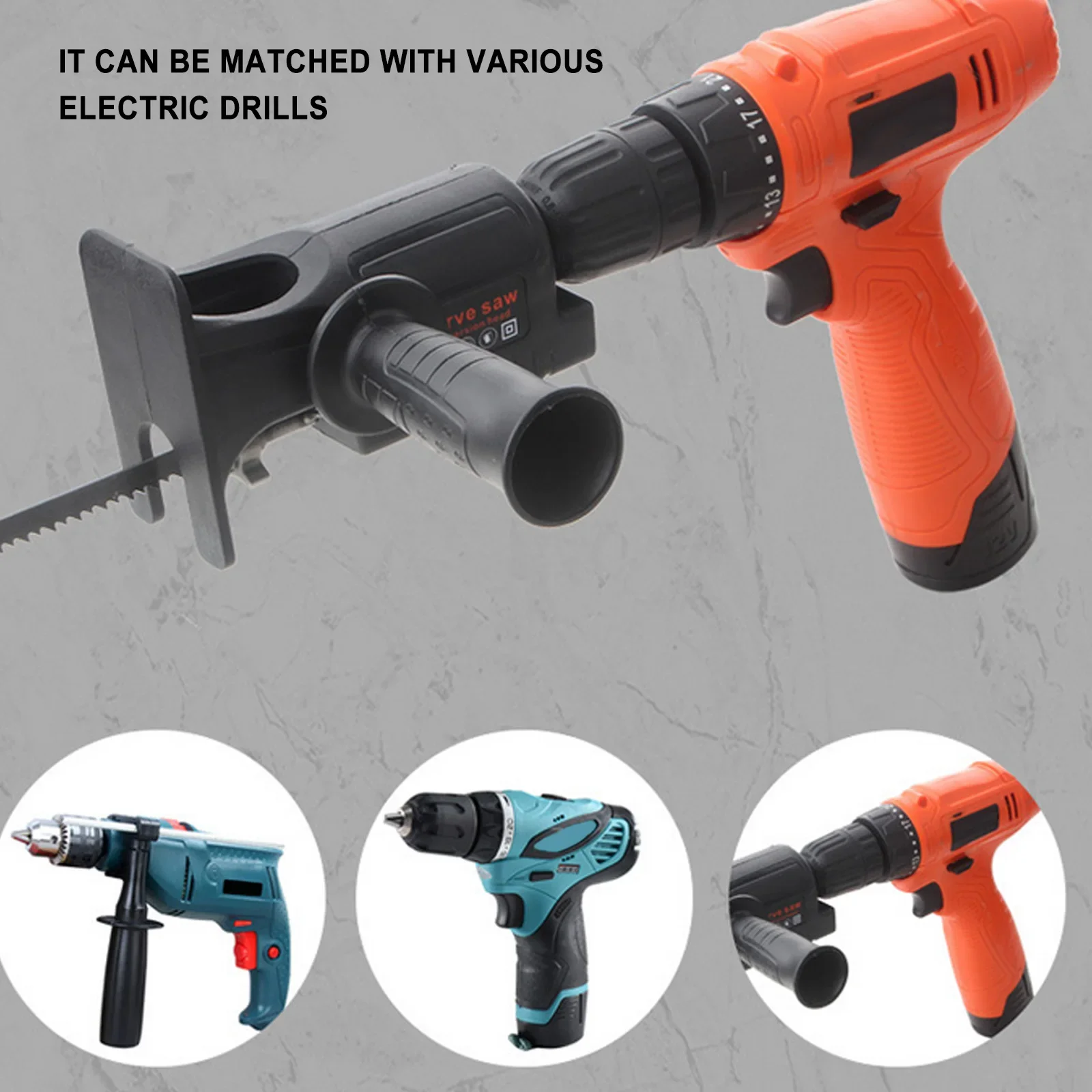 Screwdriver Conversion HeadMultifunctional Electric Drill To Electric Saw Reciprocating Saw Household Hacksaw Wood Tools