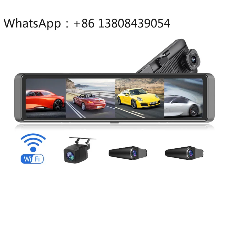 

11.26-Inch 4 Channel Dual Lens Car Dashcam Camera 24h Parking 4K Wifi App Video Recorder 24h Wireless App 4K